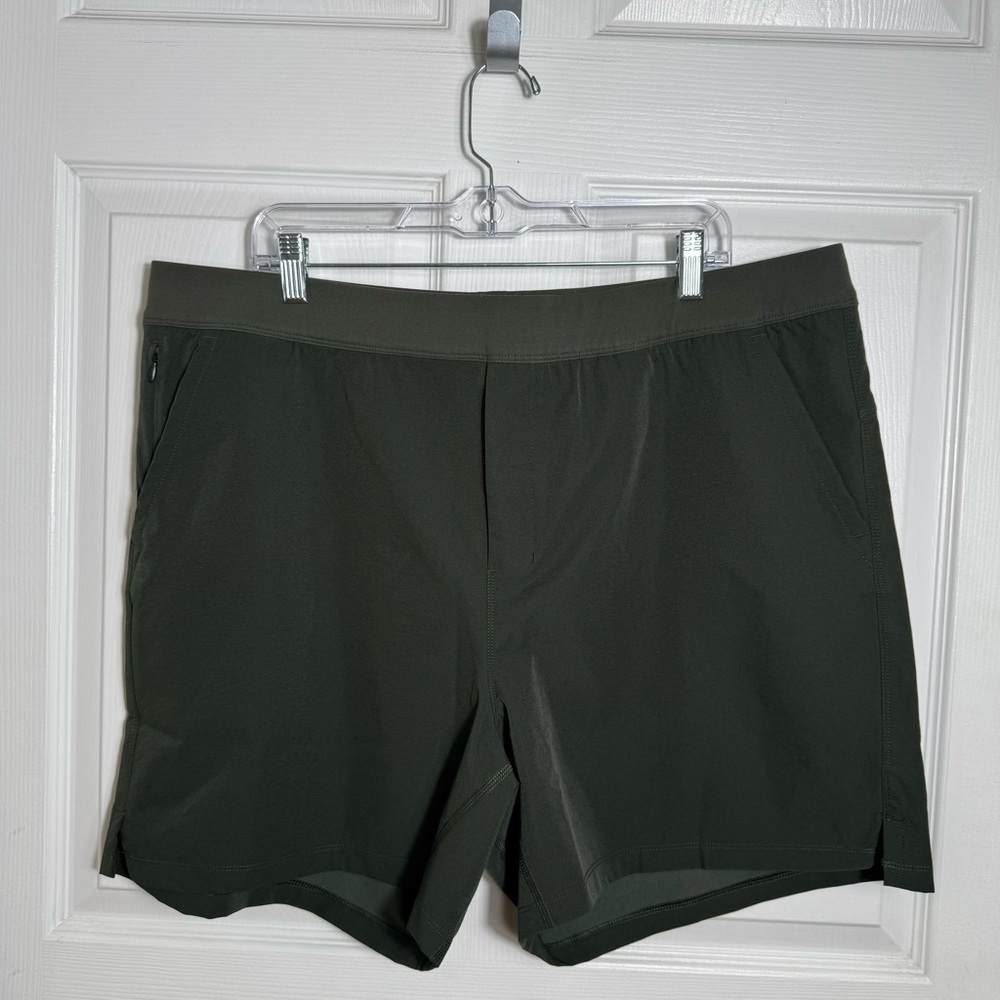 Public Rec Flex Shorts Men's 42 Dark Olive Athletic 5” Inseam Drawstring - Picture 2 of 11